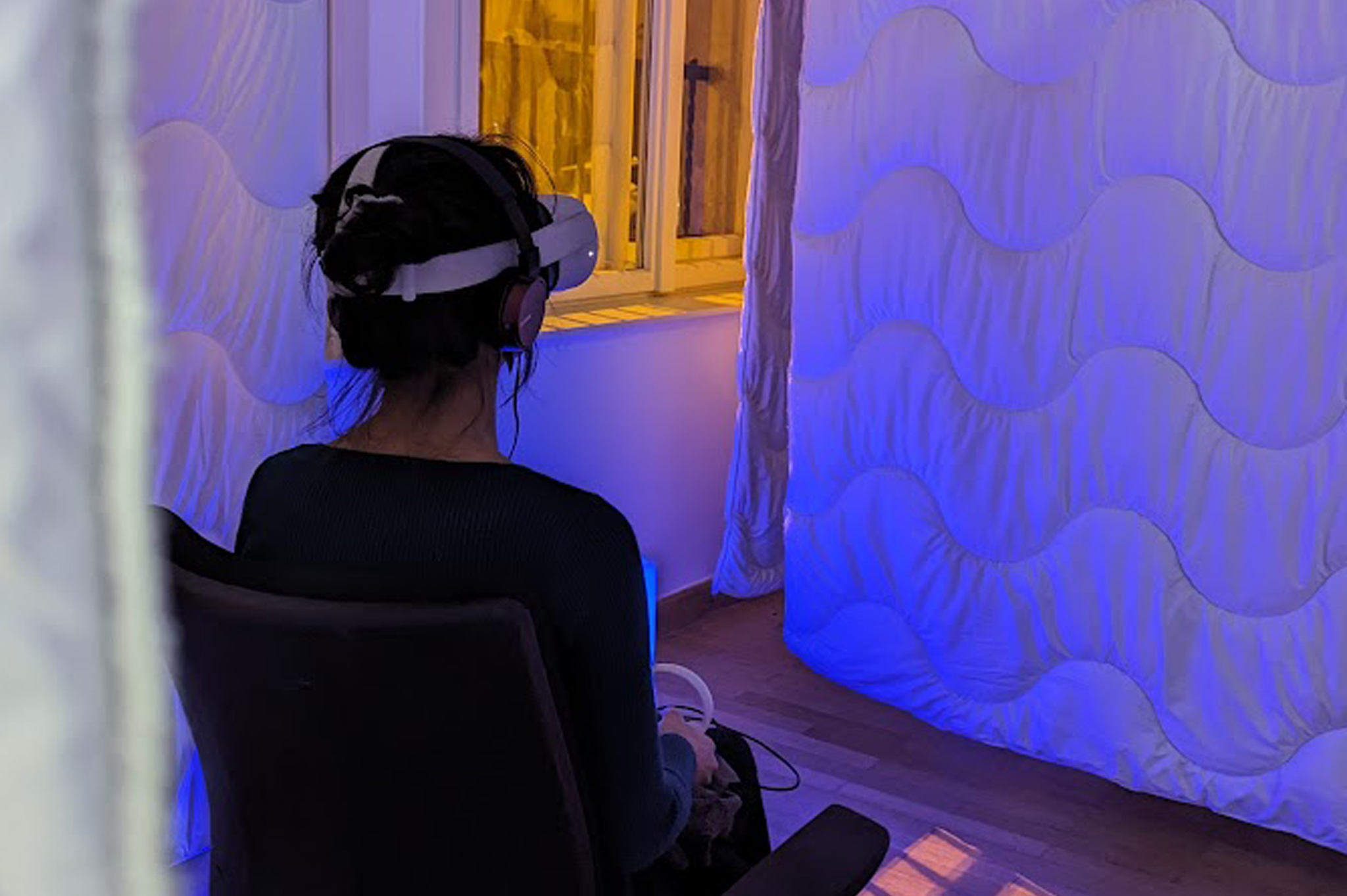 woman in a VR headset