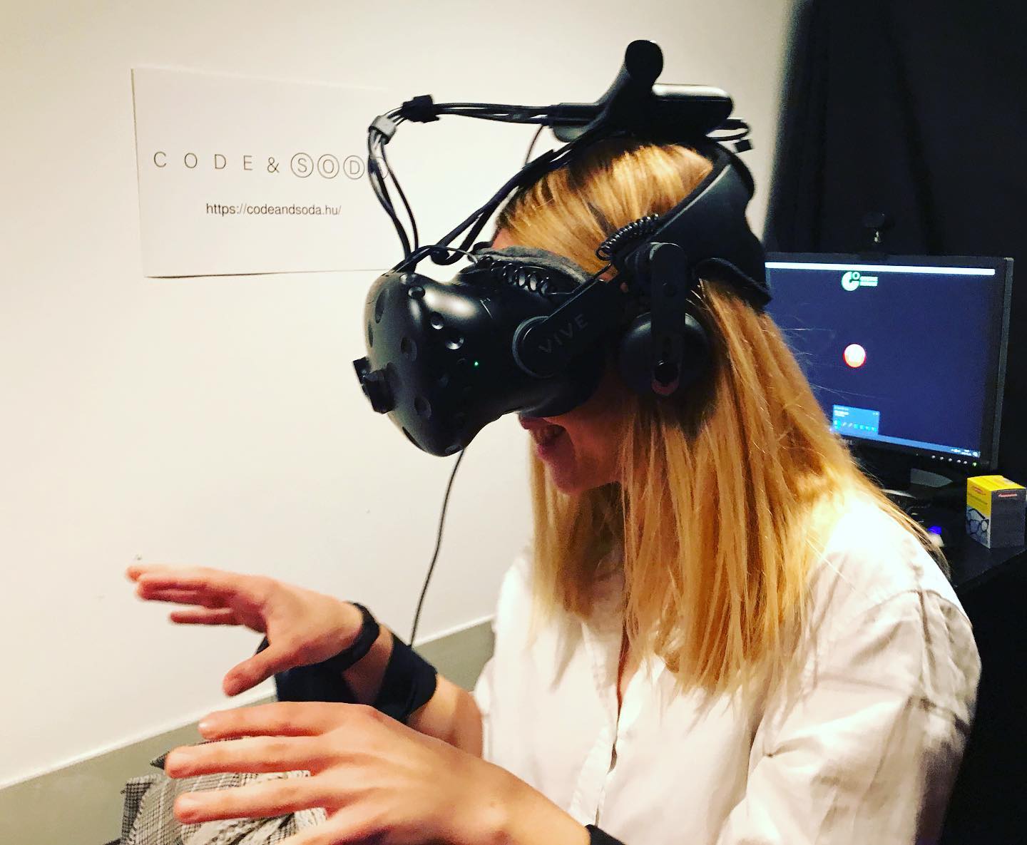 woman wearing VR headset at Trafó House of Contemporary Arts
