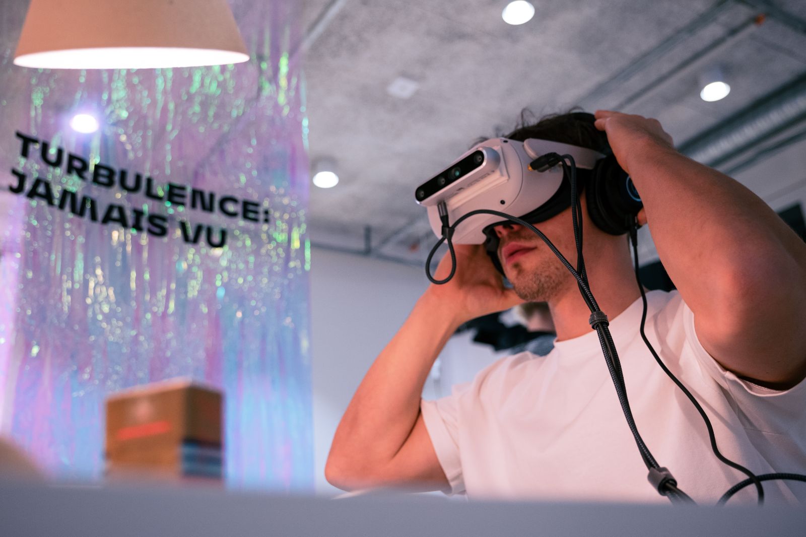 A man with a VR headset